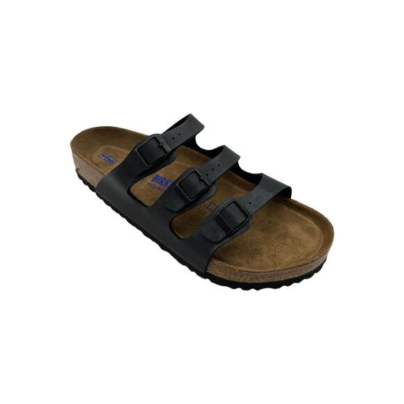 Birkenstock Shoes - Birkenstock Women's Florida Soft Footbed Slide Sandal Black - Wide